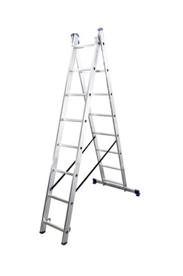 Двухсекционная алюминиевая лестница DUOMAX 2x8 ступеней