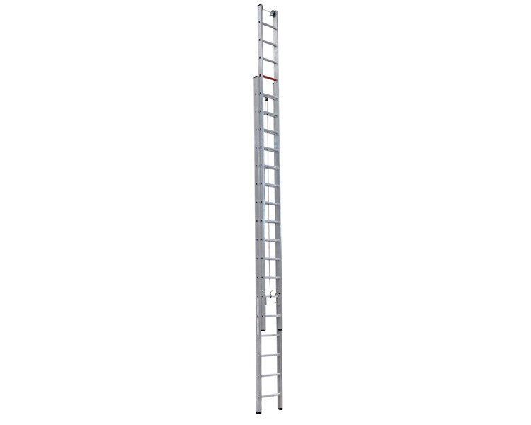 Двухсекционная лестница 2x17 ступеней с тросом