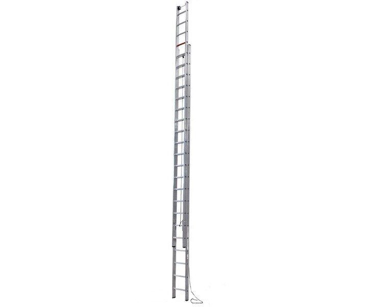 Двухсекционная лестница 2x21 ступеней с тросом