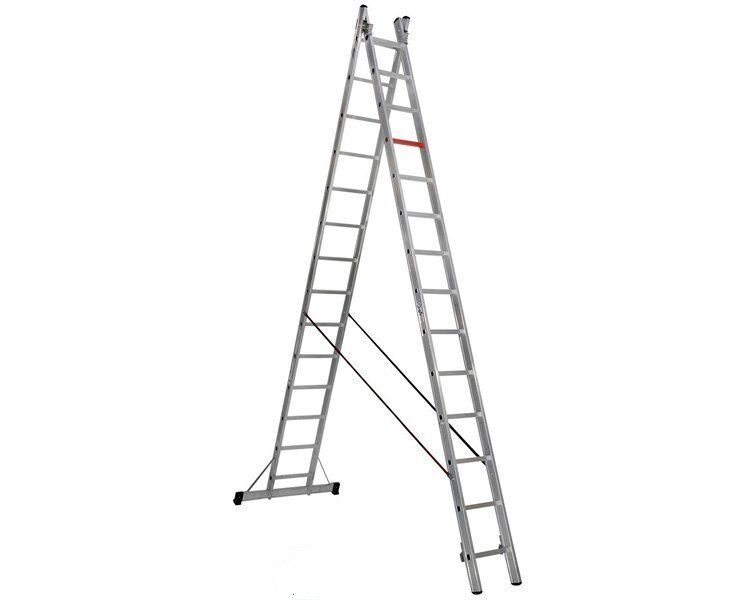 Двухсекционная алюминиевая лестница Duomax Pro 2х14 ступеней